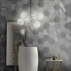 Suelo Hexagonal Baño - Lake Hexa Duo-Azulejos Hexagonales-Mis Azulejos