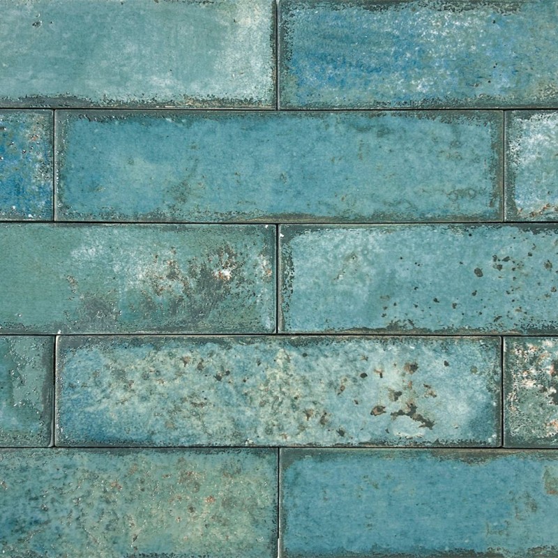 Green Metro Tiles Kitchen-Era Teal 7X28-Inicio-Mis Azulejos