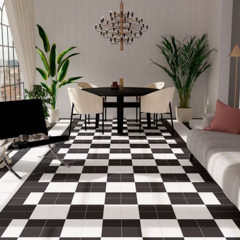 Azulejos Para Baños Pequeños 22,5×22,5cm Blanco Y Negro-mate-Inicio-Mis Azulejos