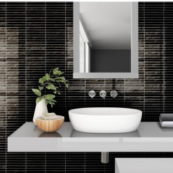 Azulejo Pequeño Negro Baño - Kromo Black 35×35