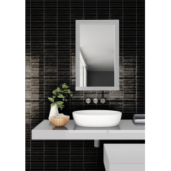 Azulejo Pequeño Negro Baño - Kromo Black 35×35-Azulejo Revestimiento-Mis Azulejos