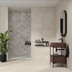 Azulejo Efecto Cemento Beige Para Baño